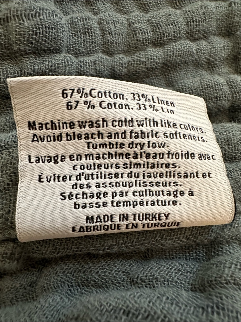 Parachute Cloud Linen Gauze Throw - Slate King Size - Picture 4 of 4